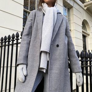 Babaton Stedman Coat in Mid Grey Glencheck